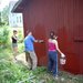 Painting a Swedish barn at an eco centre Amanda Slevin