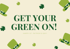 Cream Green Hat St. Patrick's Day Card