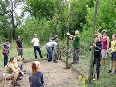 Ukraine project 2012 Raisiing poles for a shed