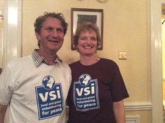 Joanna leser with husband vsi tshirt